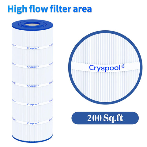 Cryspool 200 sq ft filtration area emphasizes capacity