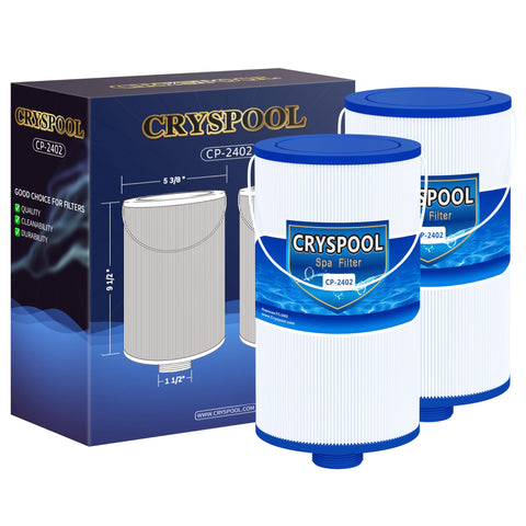Cryspool 2402 filter length 9-1/2 inches for better spa filtration.