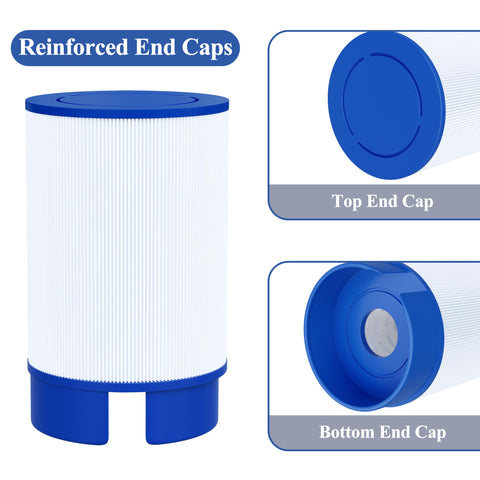 Cryspool 5020 filter water-flow illustration shows improved water circulation.