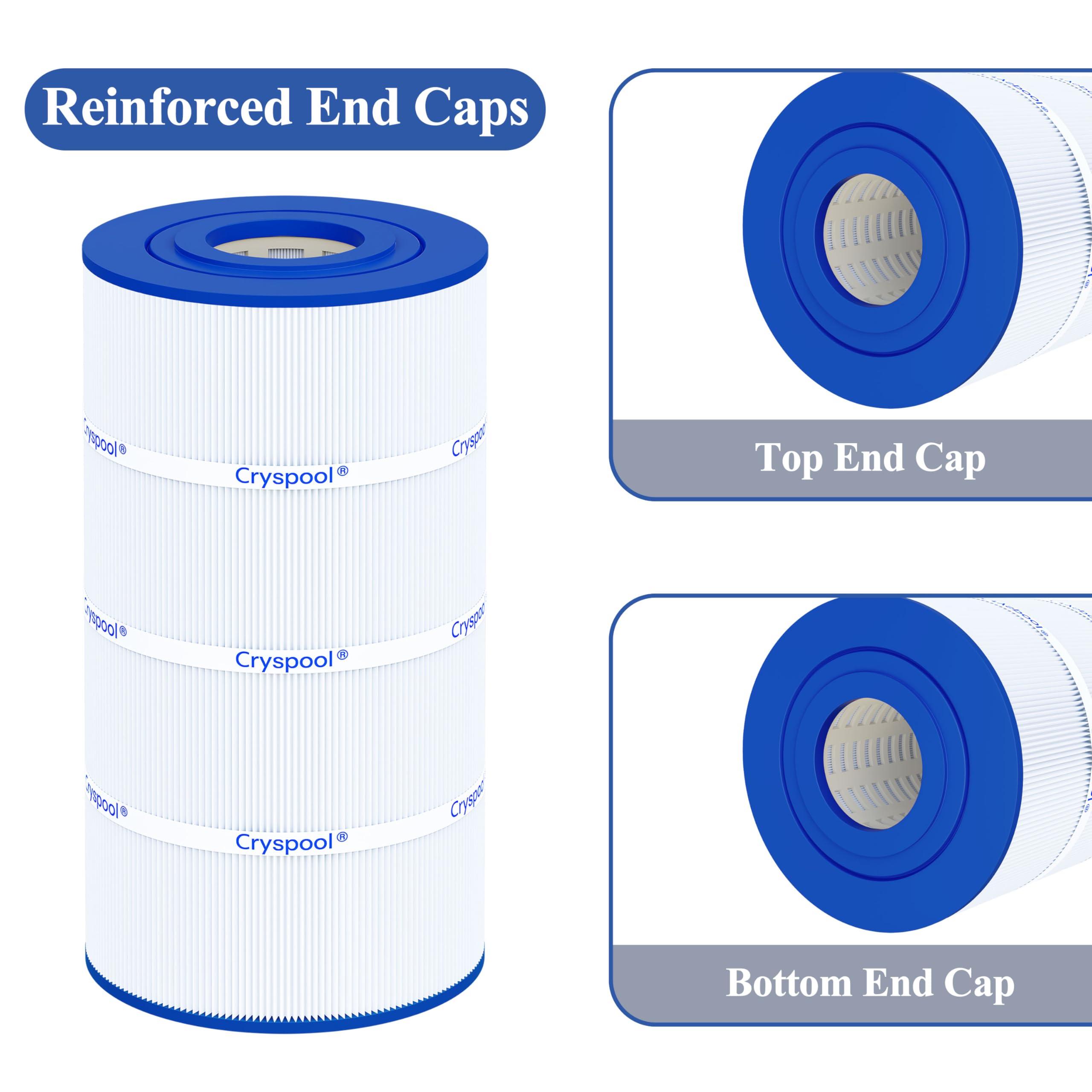 Cryspool end caps and pleats designed for durability in filtration.