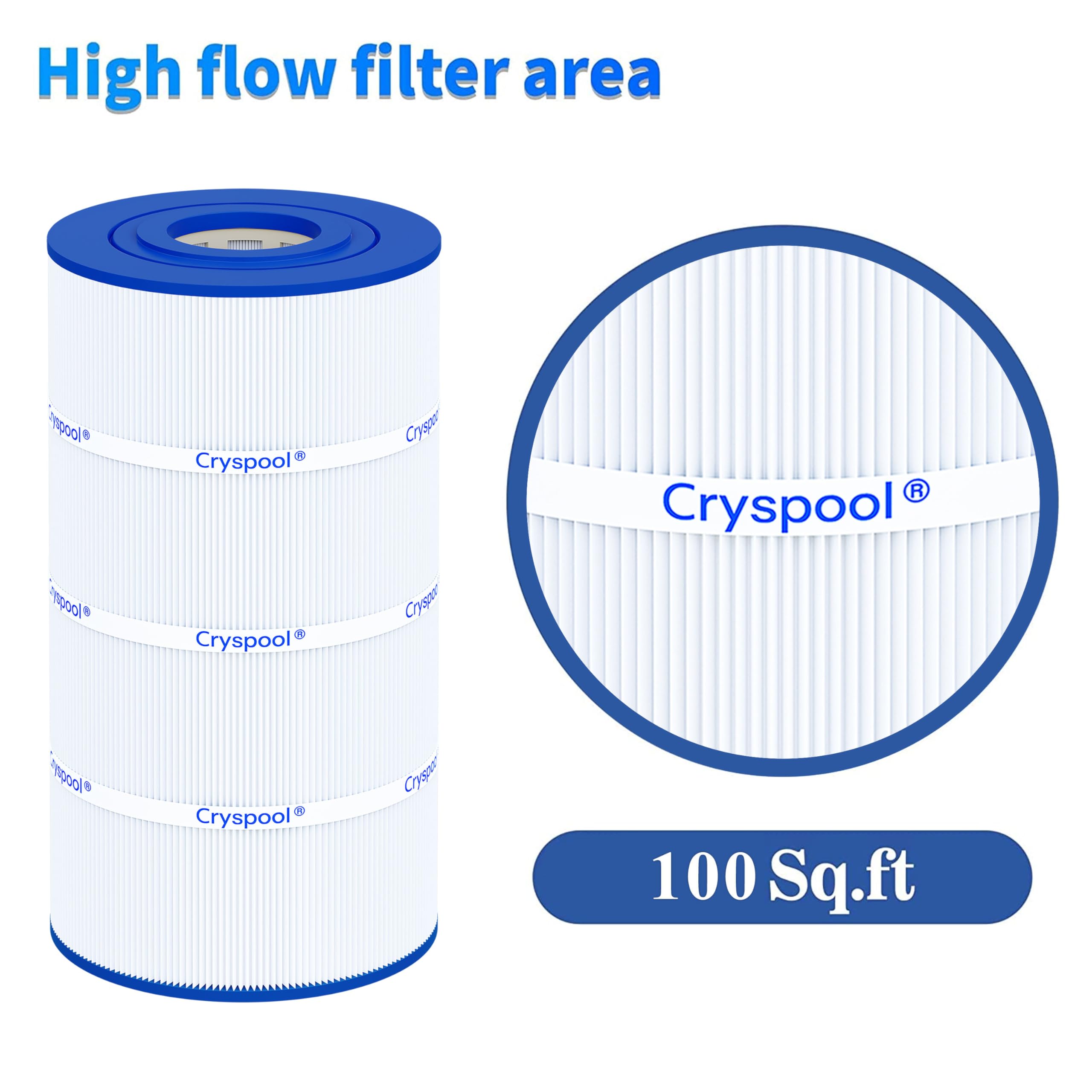 Cryspool packaging label with compatibility and care notes.