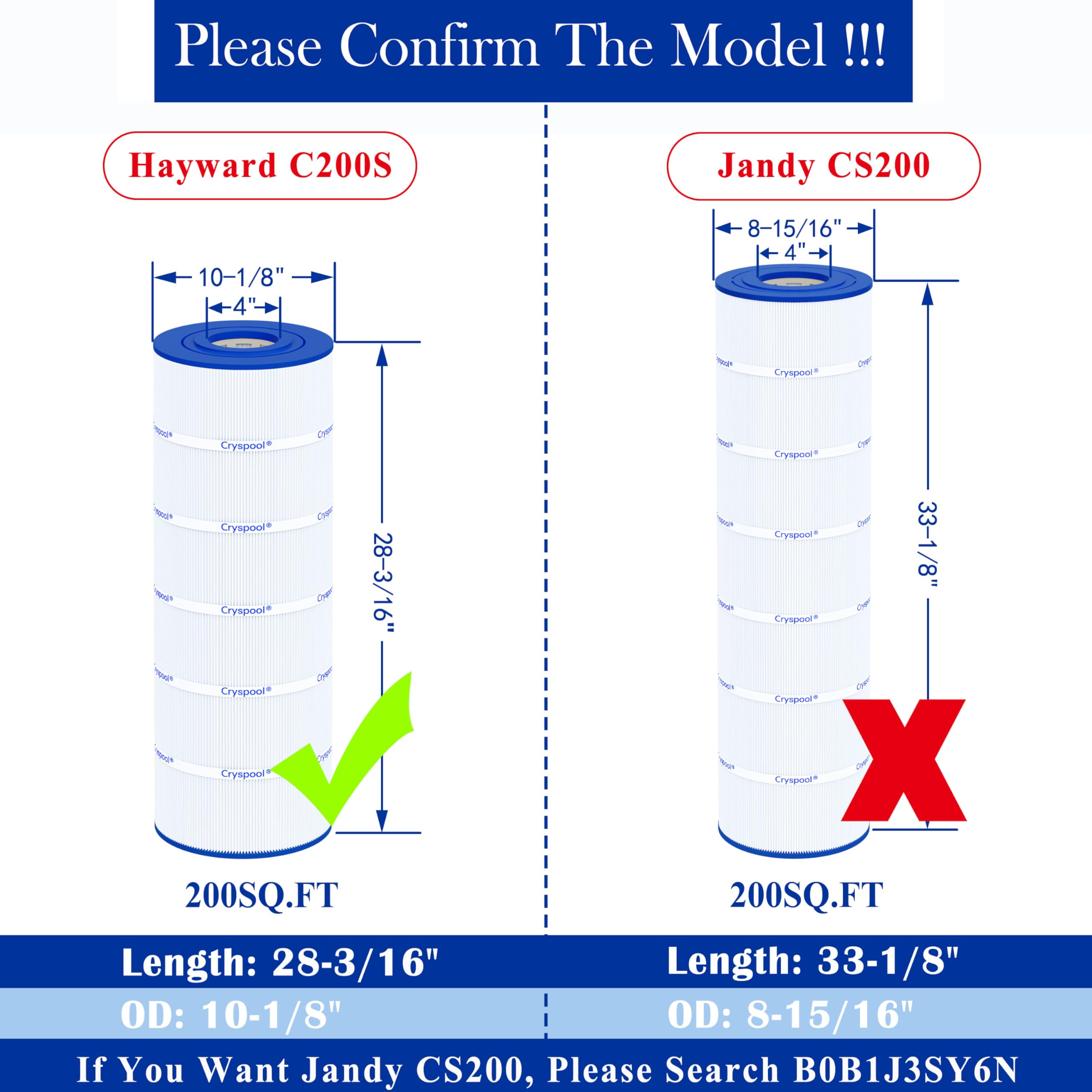 Cryspool C200S compatibility with CX200XRE and SwimClear lines