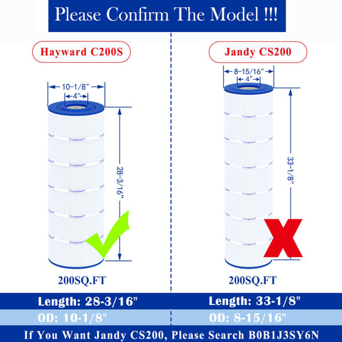 Cryspool C200S compatibility with CX200XRE and SwimClear lines