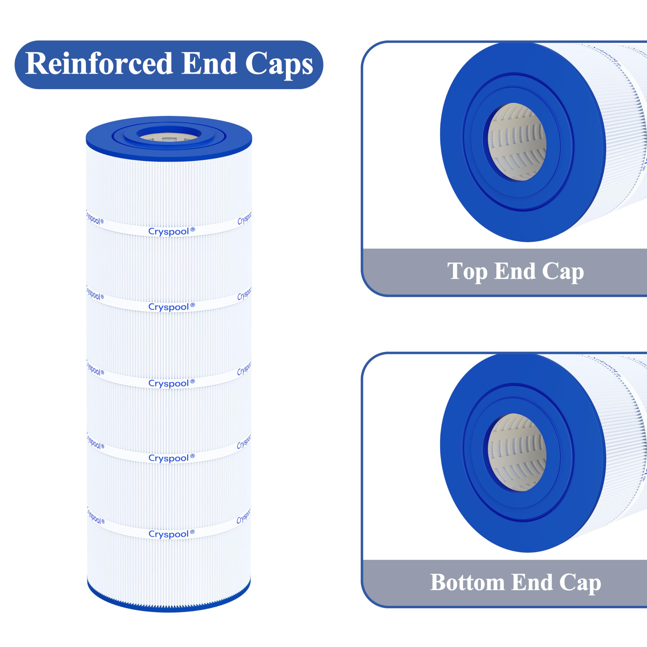Cryspool filter top and bottom openings ensure proper seating