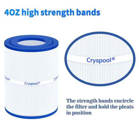 Cryspool PDM28 filtration area of 28 sq ft supports thorough spa water processing.