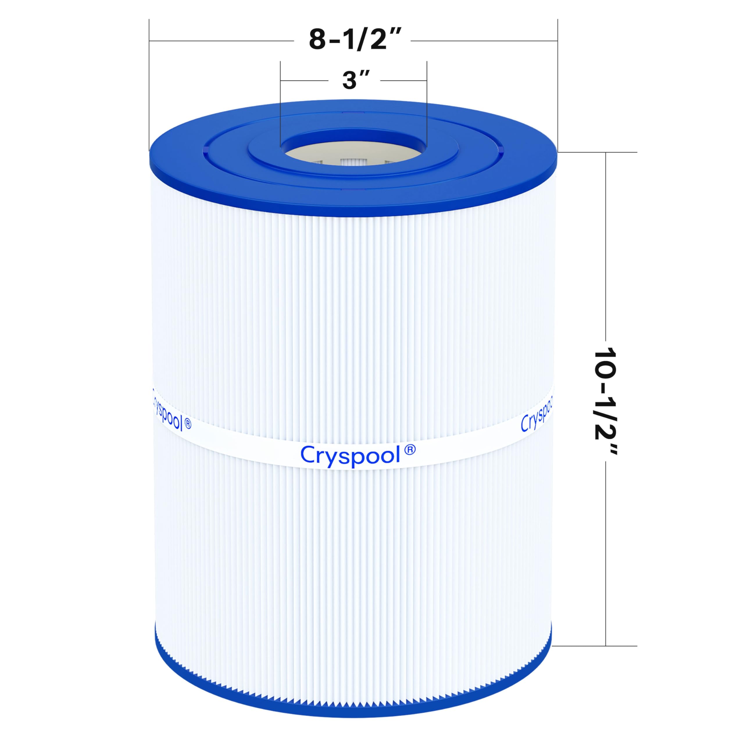 Cryspool pwk65 filter end cap and pleats designed for strong positioning.
