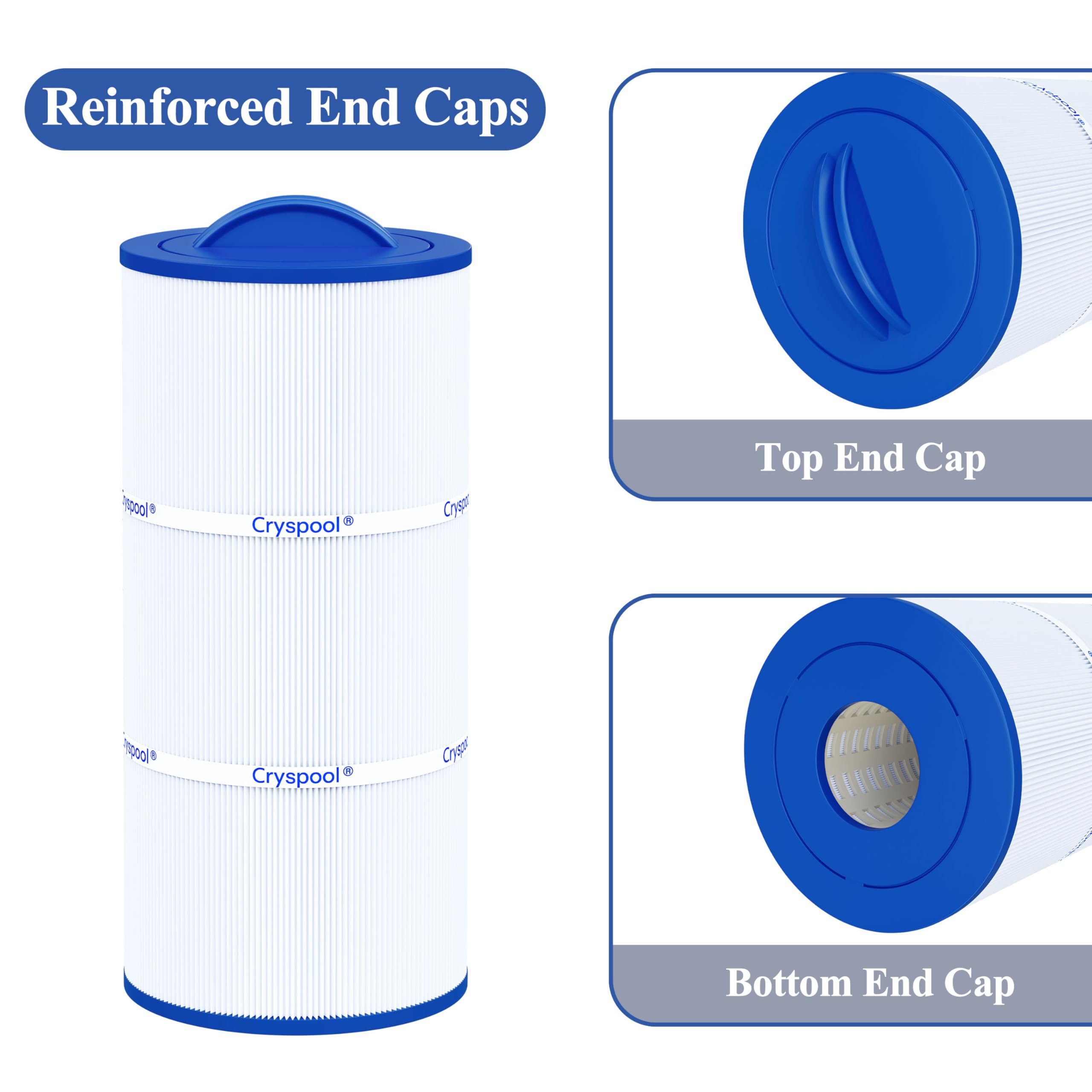 Cryspool trilobal-fiber filter closeup highlights durable filtration.