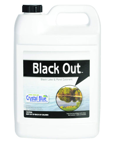 Crystal Blue Black Out Dye bottle for lake treatment and color enhancement
