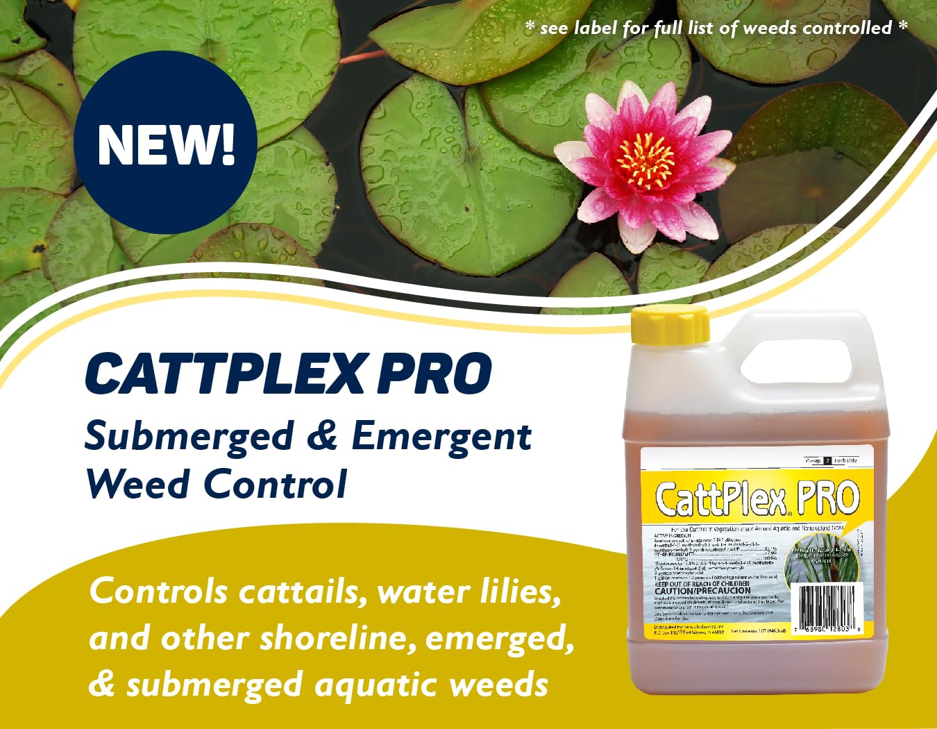 Crystal Blue CattPlex Pro tackles cattails and water lilies effectively