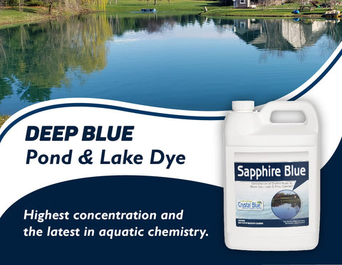 Crystal Blue deep dark blue water for dramatic pond color