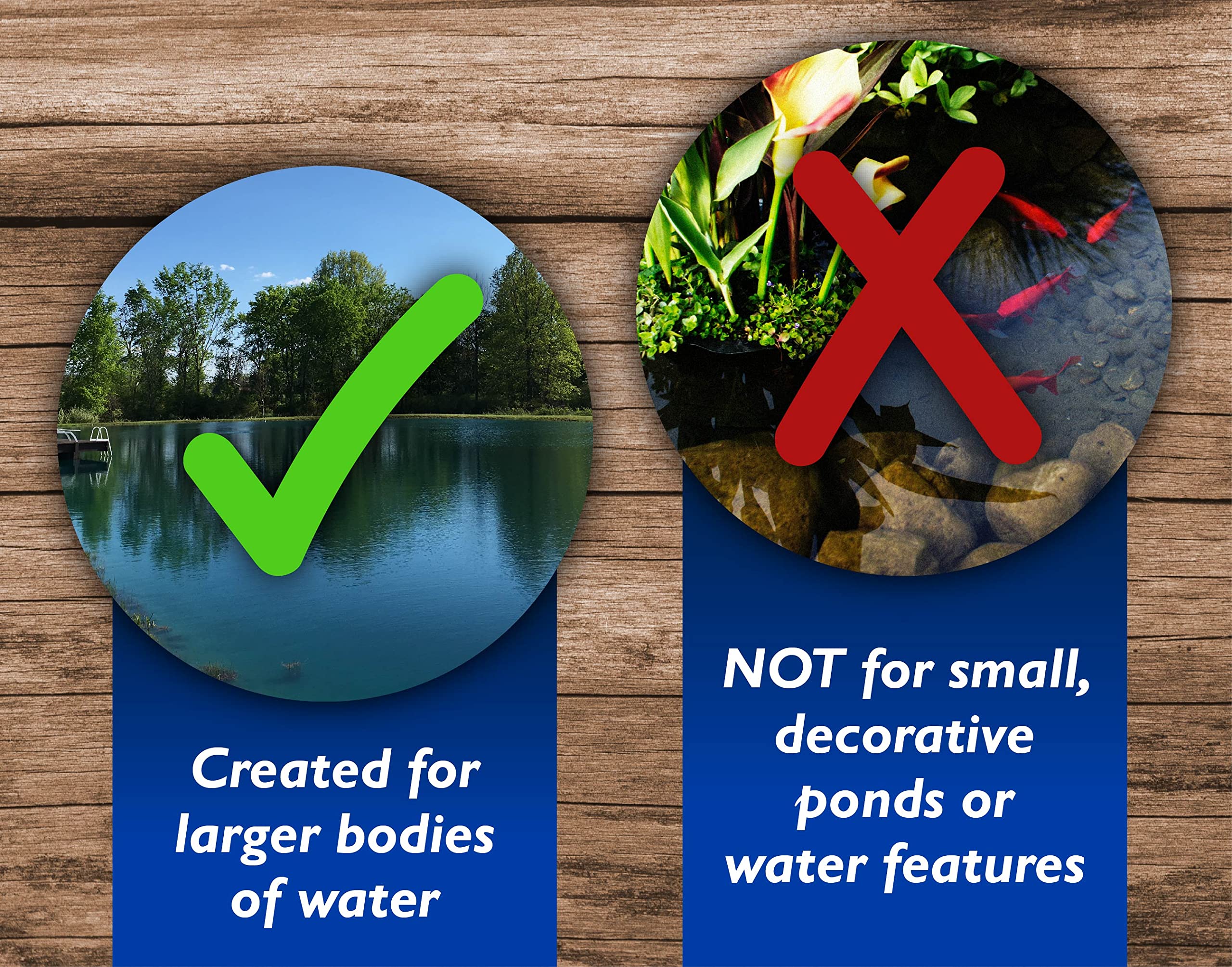 Crystal Blue water tint creates visible contrast in muddy ponds.
