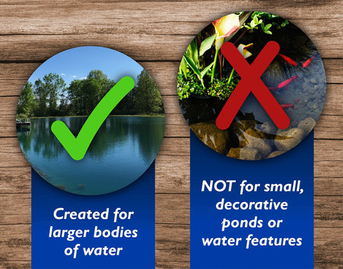 Crystal Blue water tint creates visible contrast in muddy ponds.