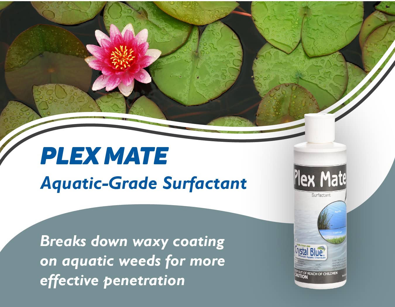 Crystal Blue Plex Mate bottle pour shows easy mixing for consistent sprays.