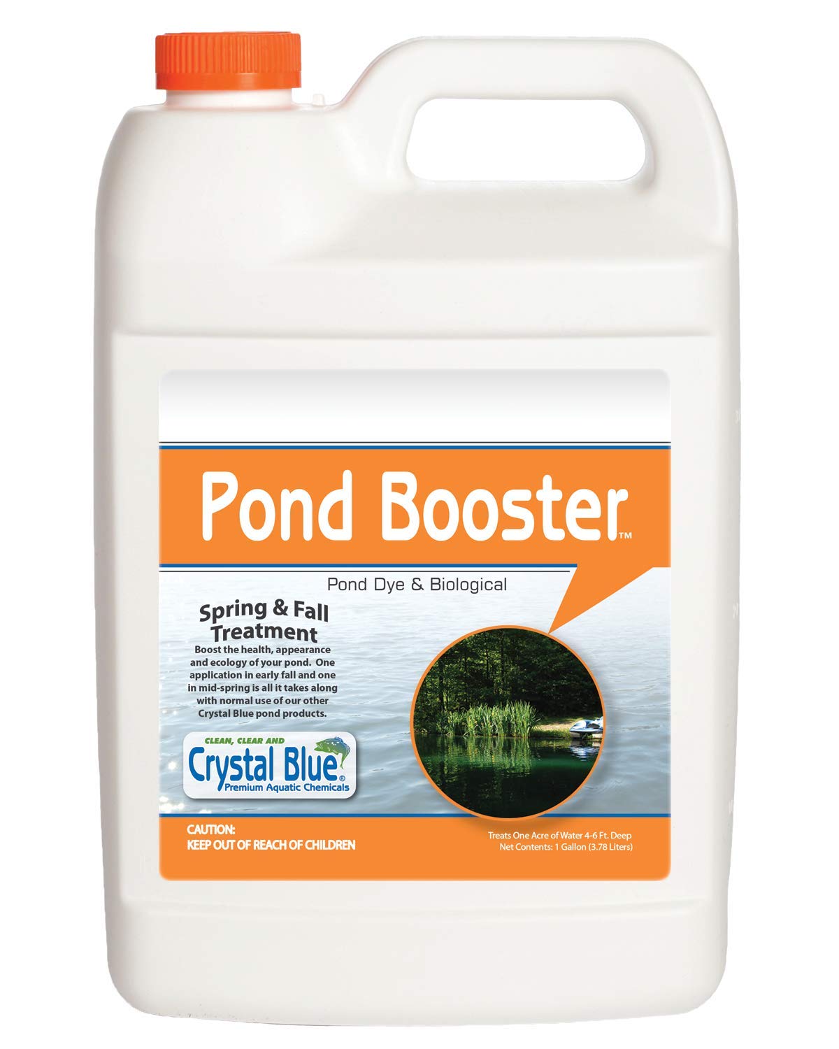 Crystal Blue Pond Booster blue dye bottle pour for vibrant pond color