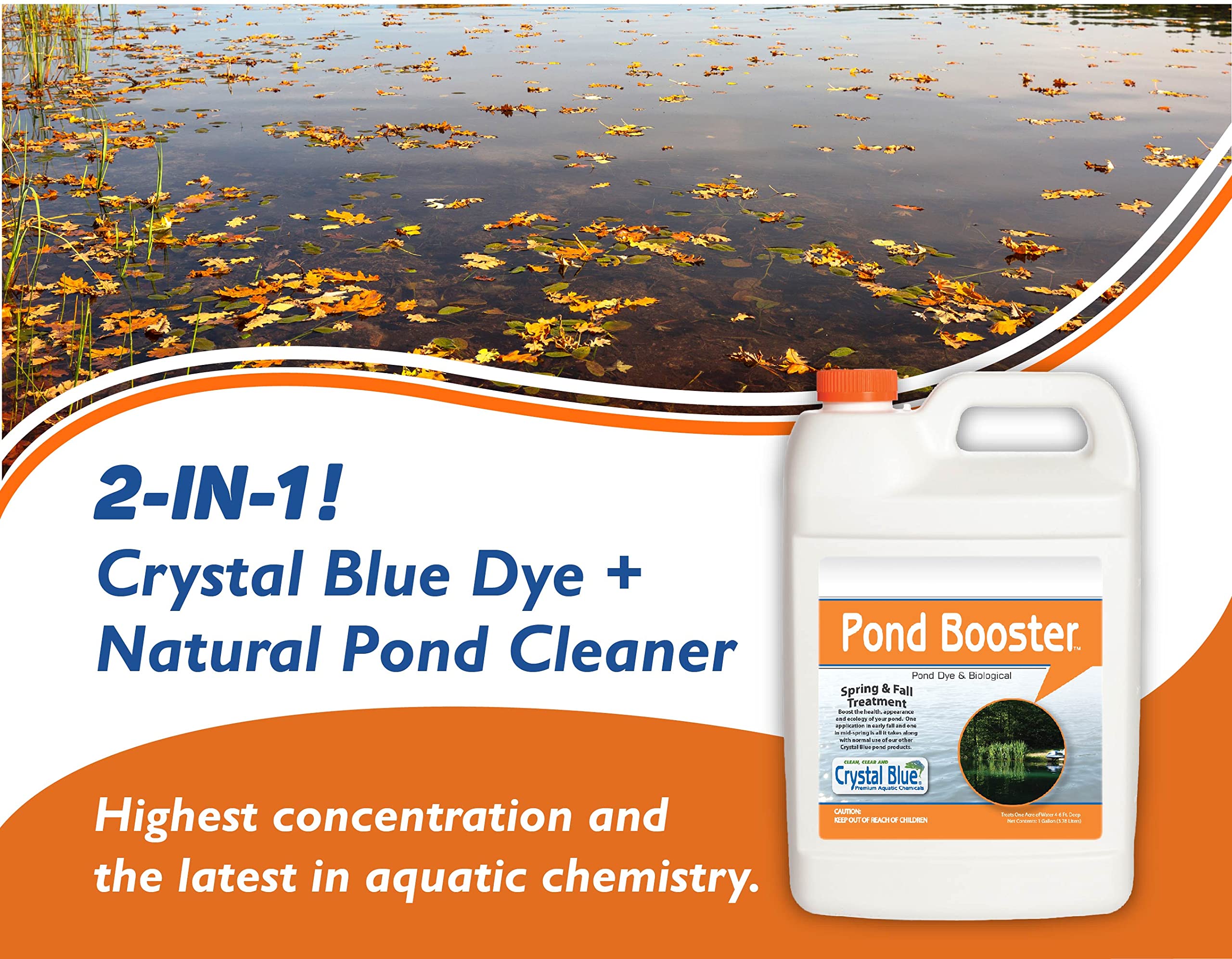 Crystal Blue Pond Booster natural bacteria cleaner supporting pond maintenance