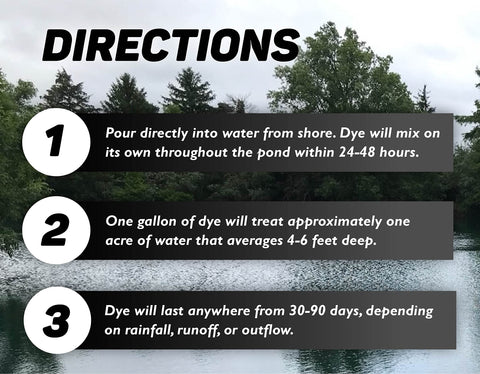 Crystal Blue pond water color helps maintain color and clarity