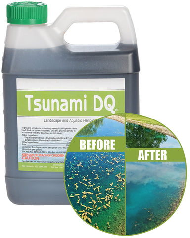 Crystal Blue Tsunami DQ bottle pour shows easy targeted weed treatment.