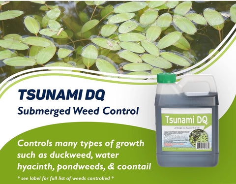 Crystal Blue Tsunami DQ ready-to-mix concentrate for quick pond and lake application.