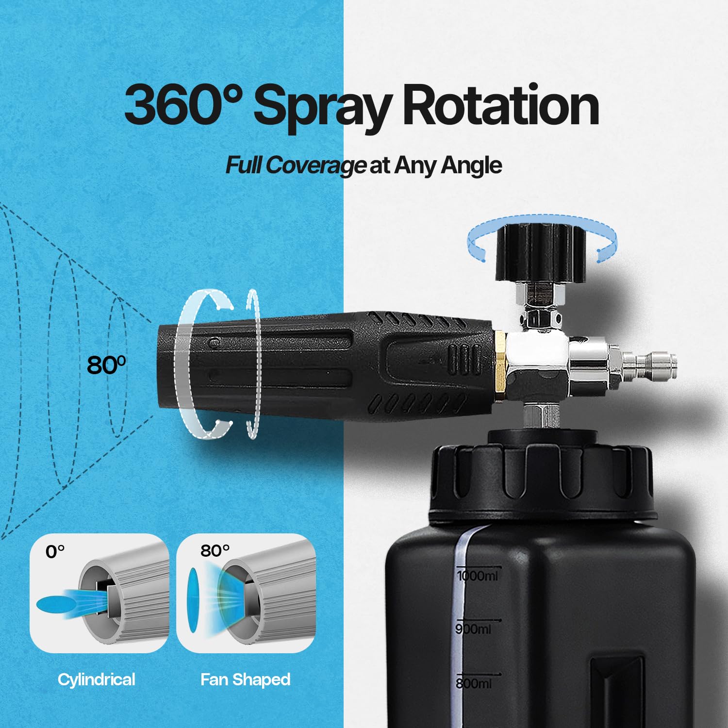 Crystal Clean Foam Cannon supports detailing on cars, bikes, trucks, and SUVs.
