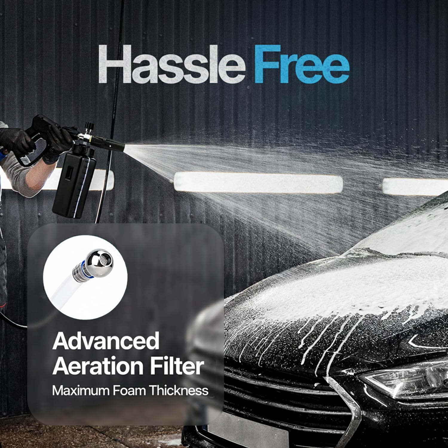 Crystal Clean Foam Cannon stainless steel and brass build resists rust for durability.