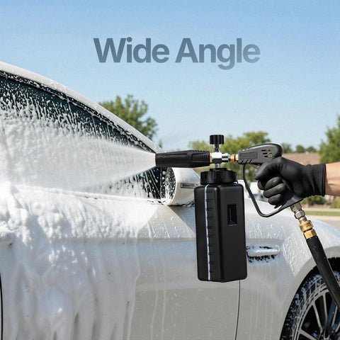 Crystal Clean Foam Cannon thick foam technology clings to surfaces for effective cleaning.
