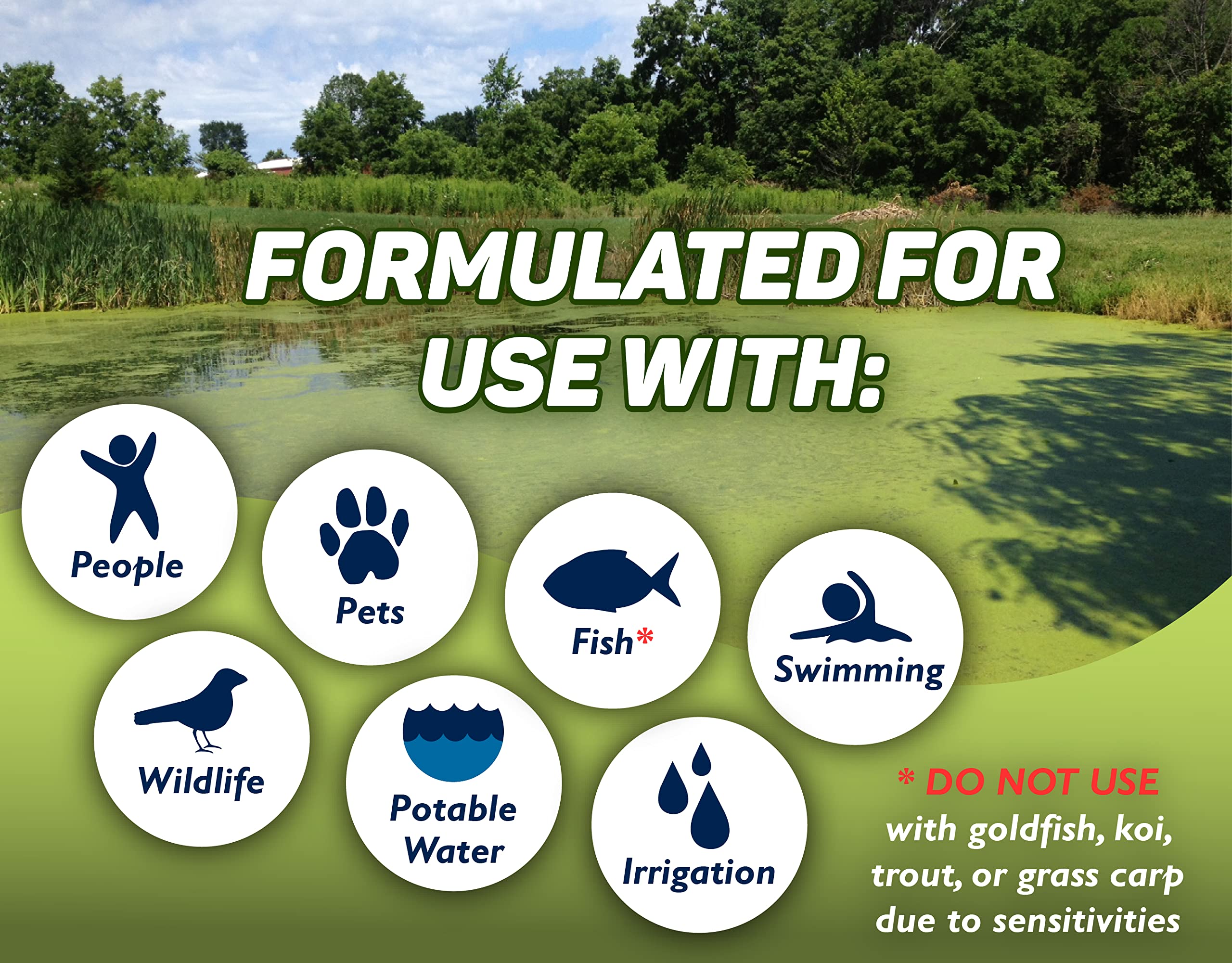 Crystal Plex measuring and pouring setup for safe, precise pond treatment.