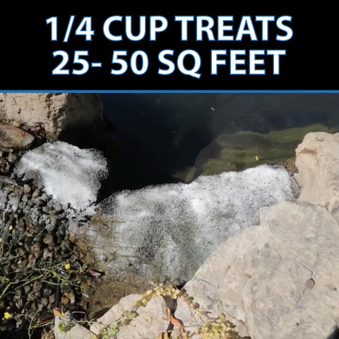 CrystalClear AlgaeOff treated waterfall area reduces string algae.