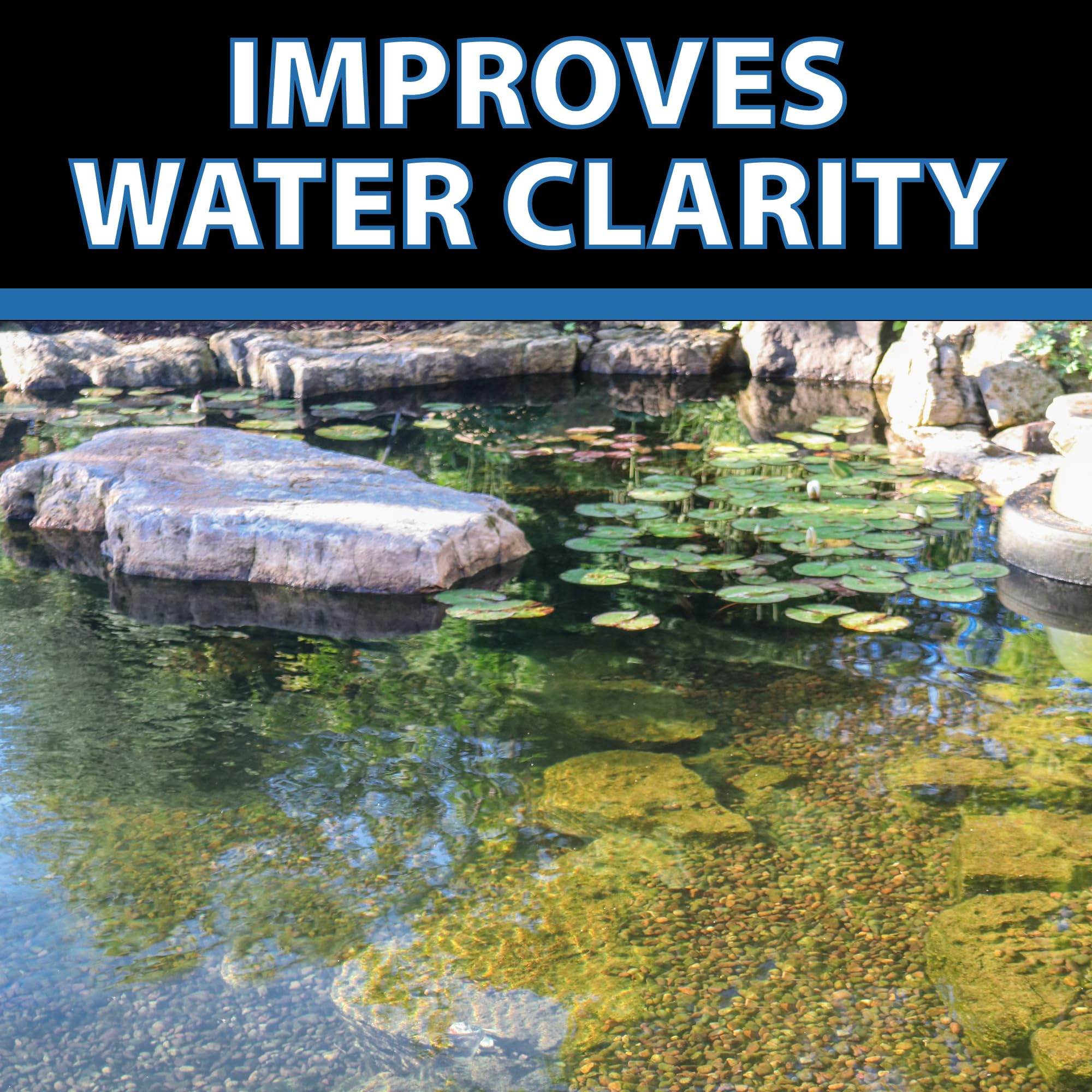CrystalClear Barley Extract poured into fountain for year-round clarity.