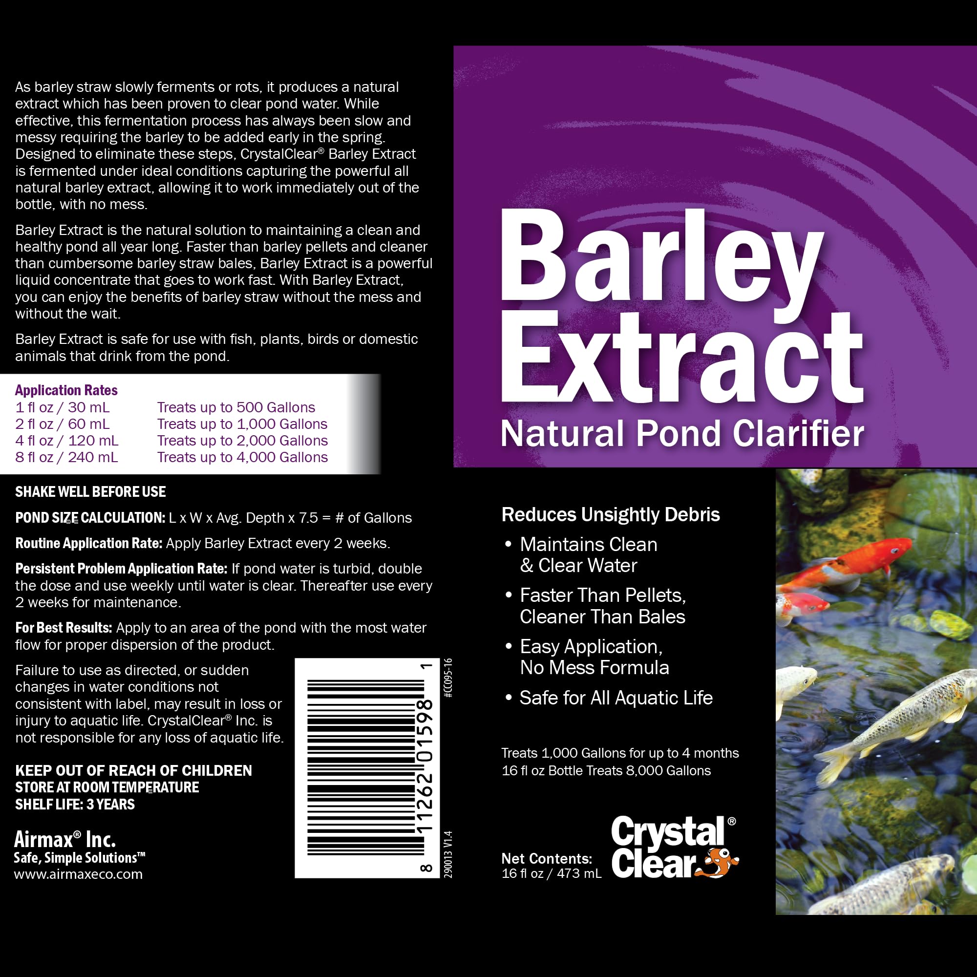 CrystalClear Barley Extract demonstrates cloudy water clearing in a fountain