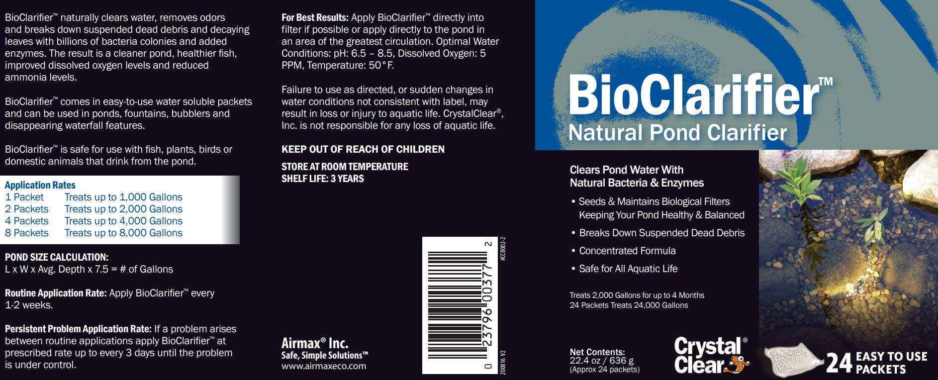 Pouring a BioClarifier packet for easy dosing.