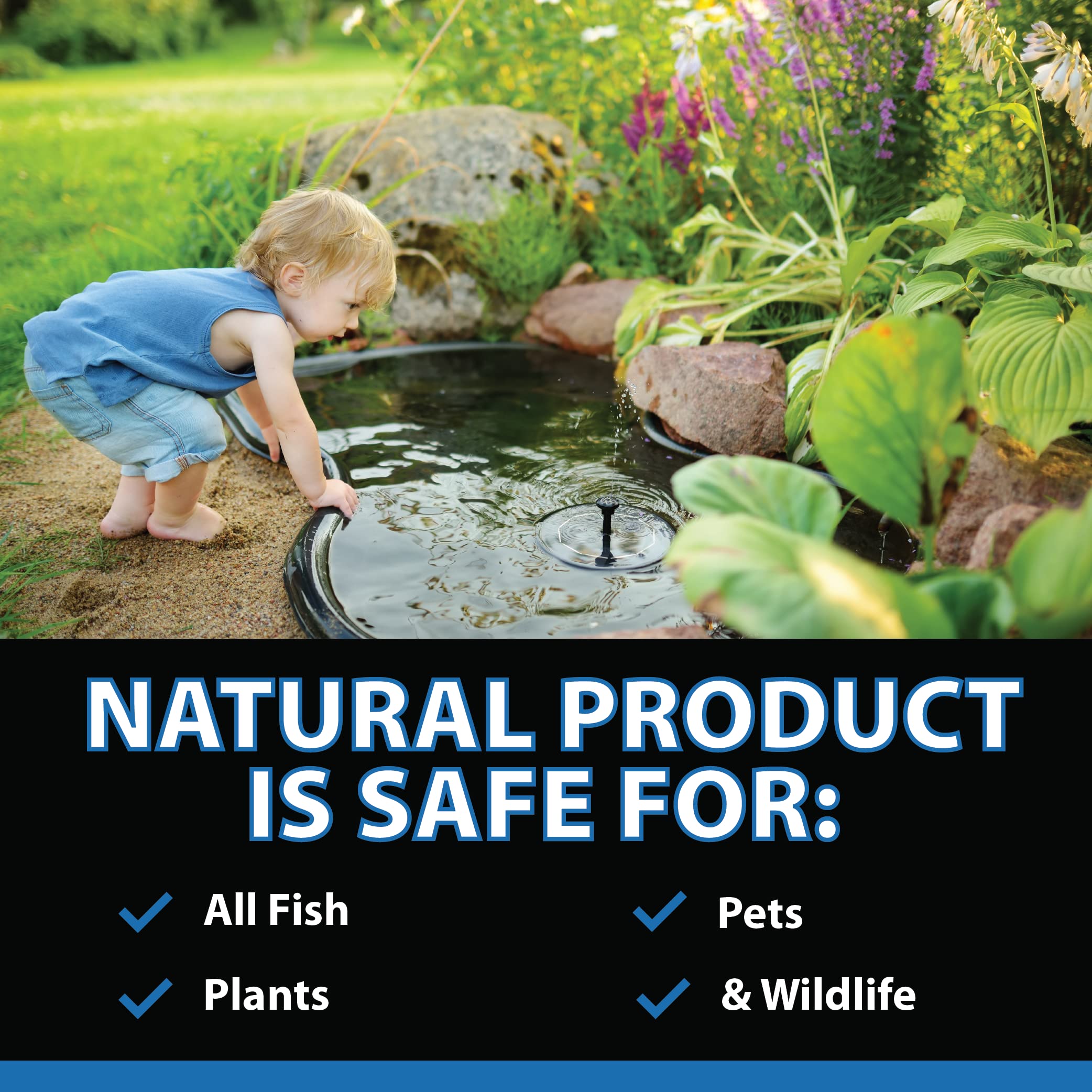 CrystalClear ClarityMax algae-stain removal action helps brighten pond edges.