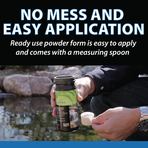 CrystalClear ClarityMax flocculate binds particles for easier filtration.