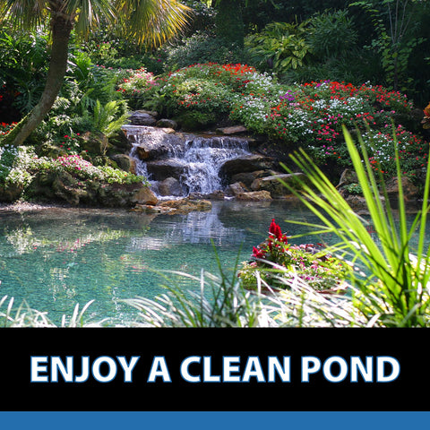 CrystalClear MuckOff tablets sink and work quietly without messy application.