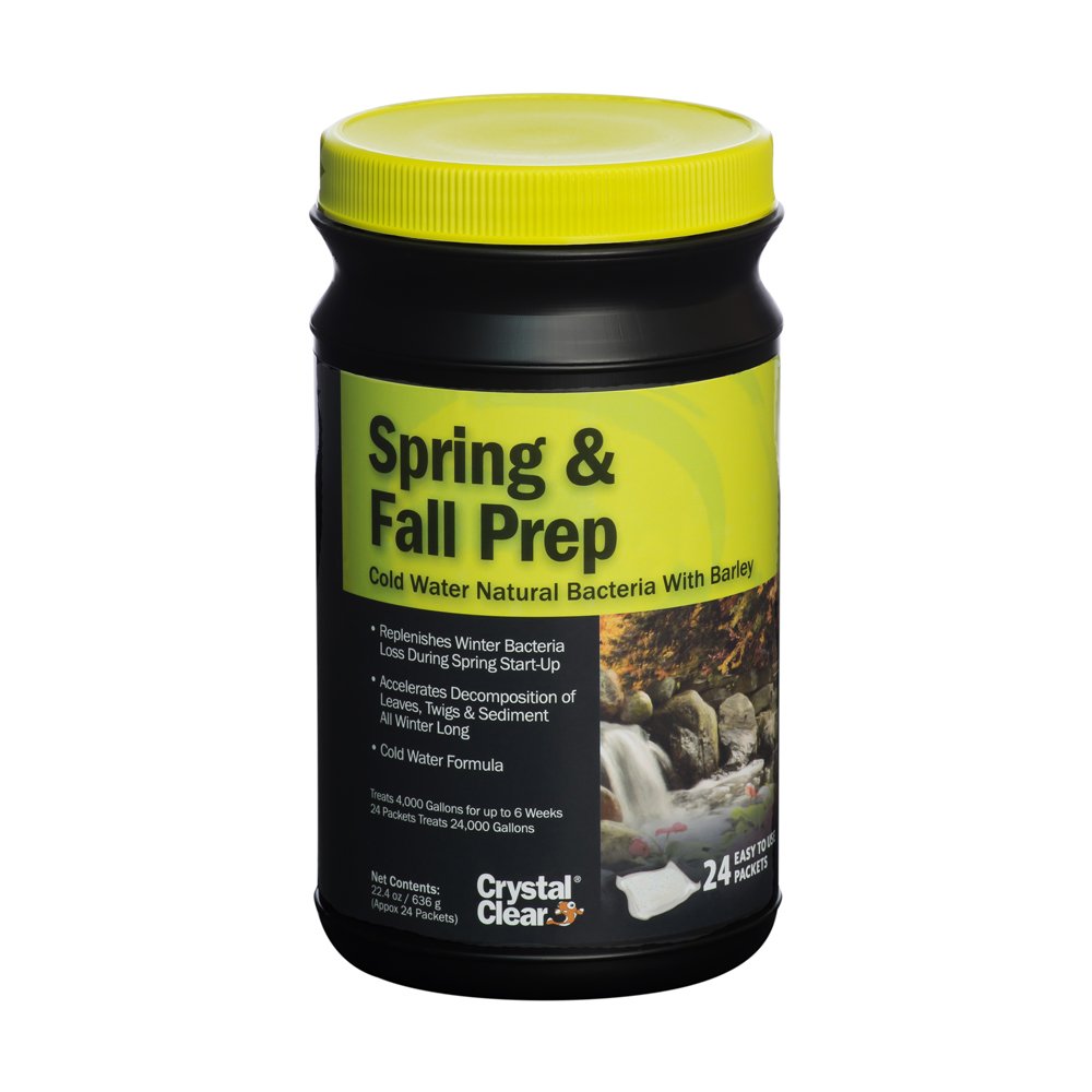 CrystalClear Spring and Fall Prep packets enable easy dosing for seasonal maintenance.