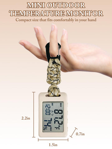 CryzhalinX thermometer with movable lanyard and desktop stand for flexible placement.