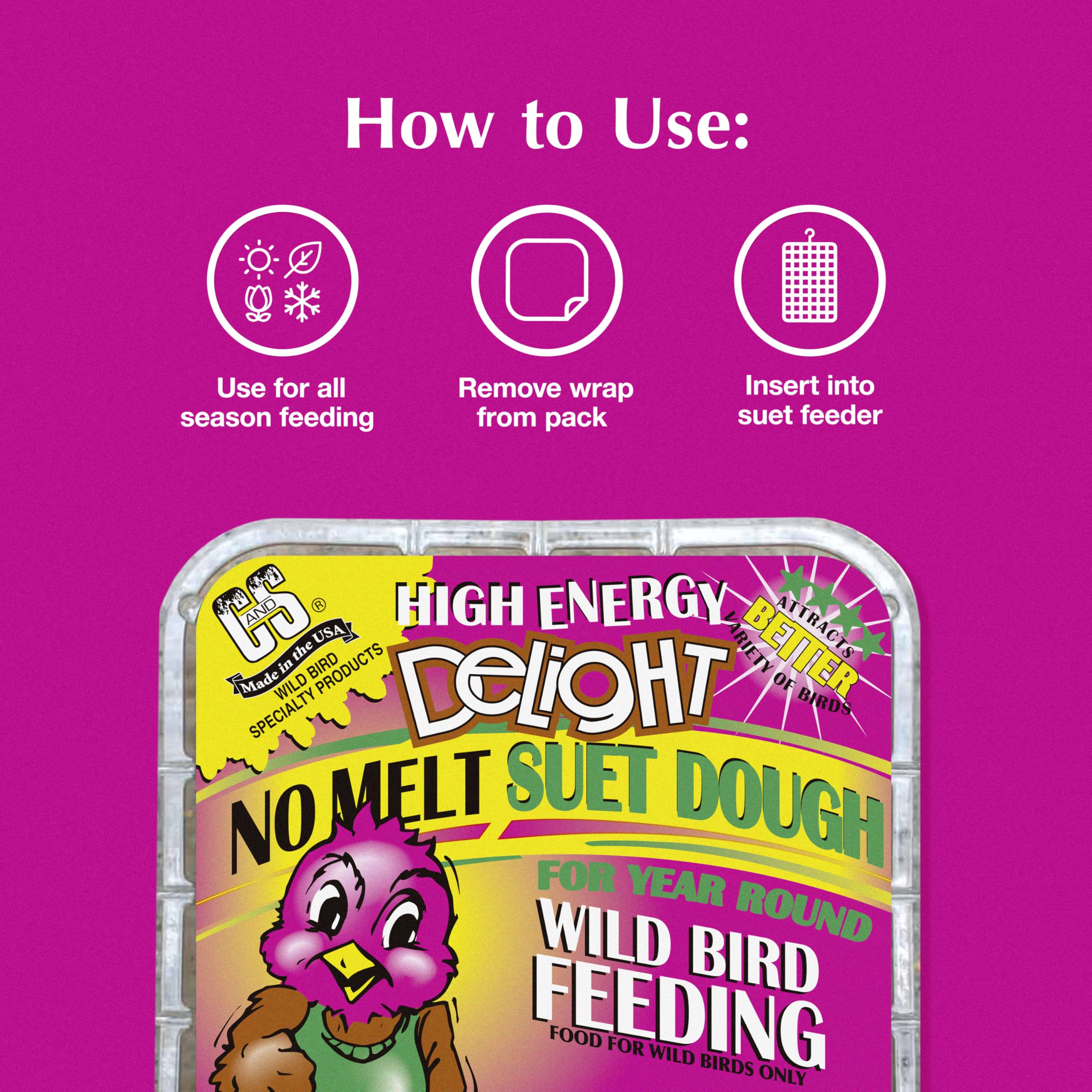 C&S apple-flavor suet dough provides warm-season flavor for backyard birds