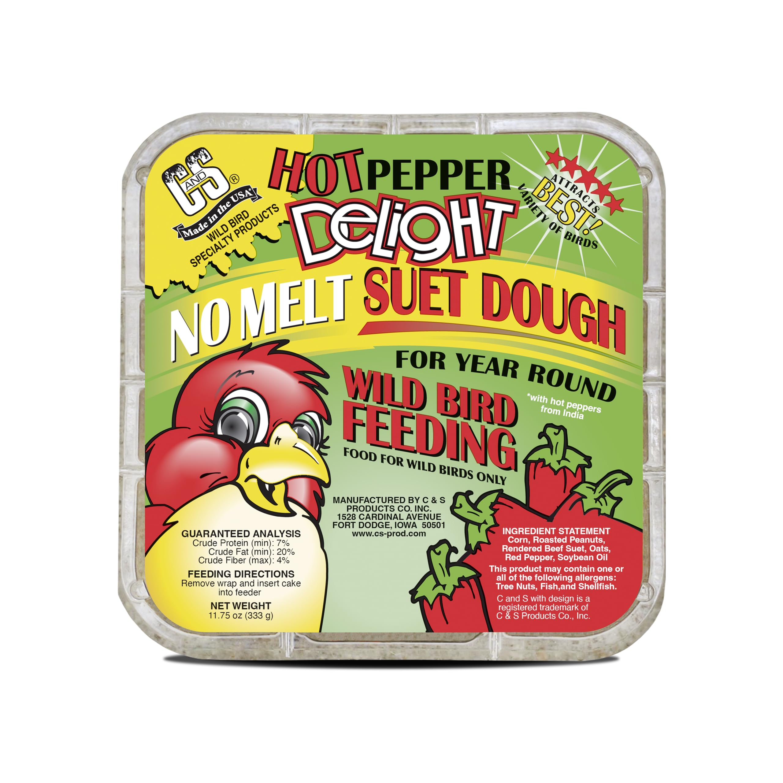 C&S Hot Pepper Delight No Melt Suet Dough in feeder ready to dispense