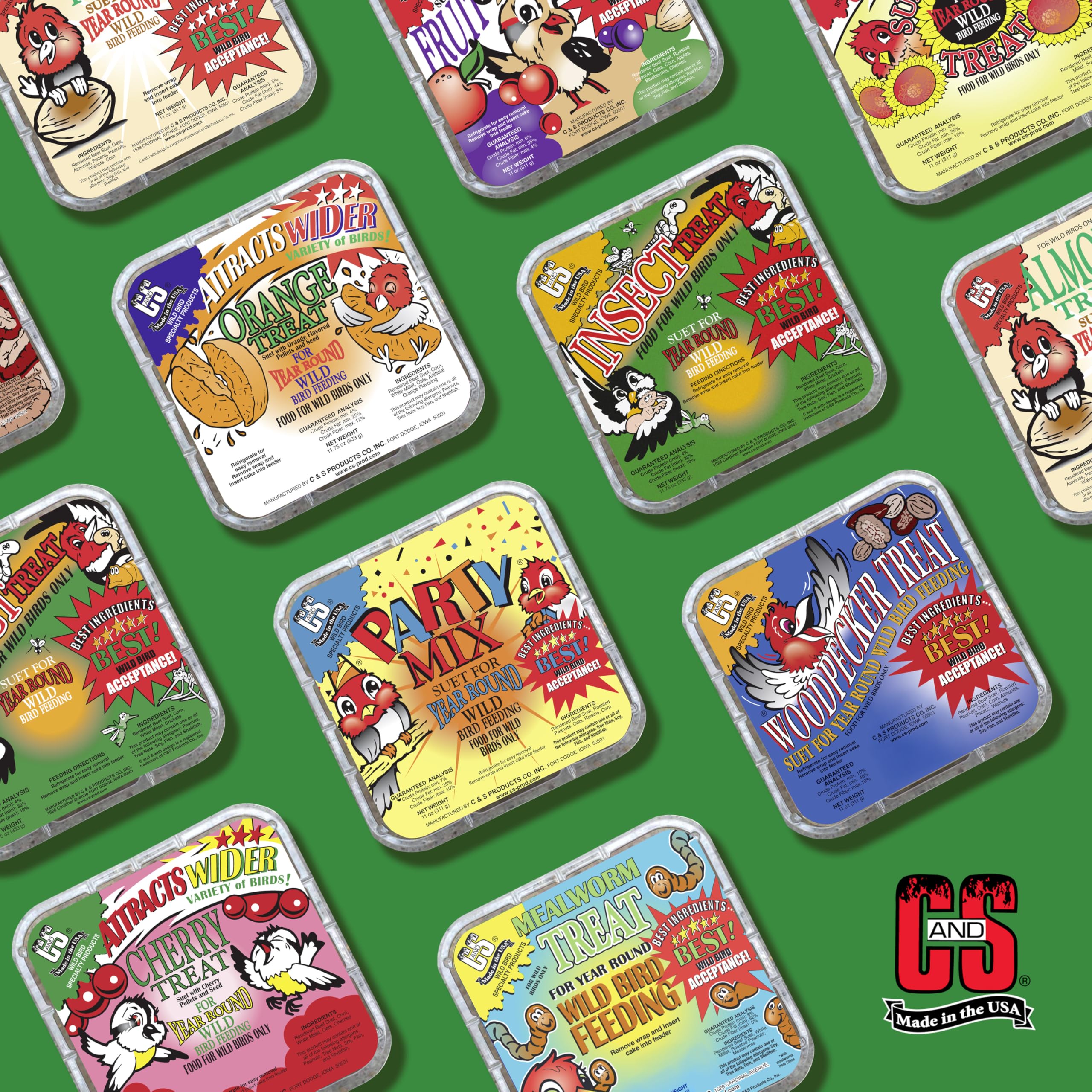 C&S Insect Suet Treat insect-and-fat blend, premium ingredients.