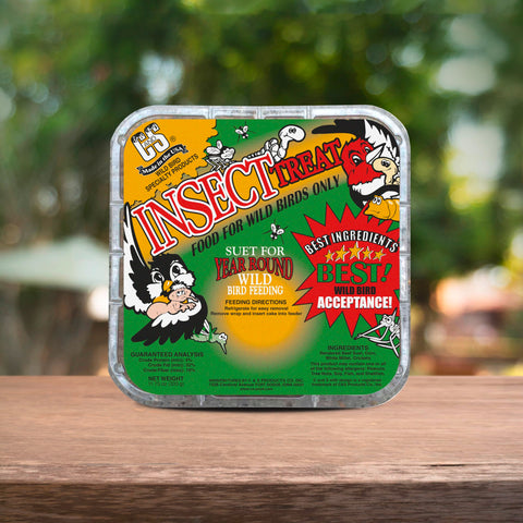 C&S Insect Suet Treat ready-to-use suet cake, mess-free feeding.