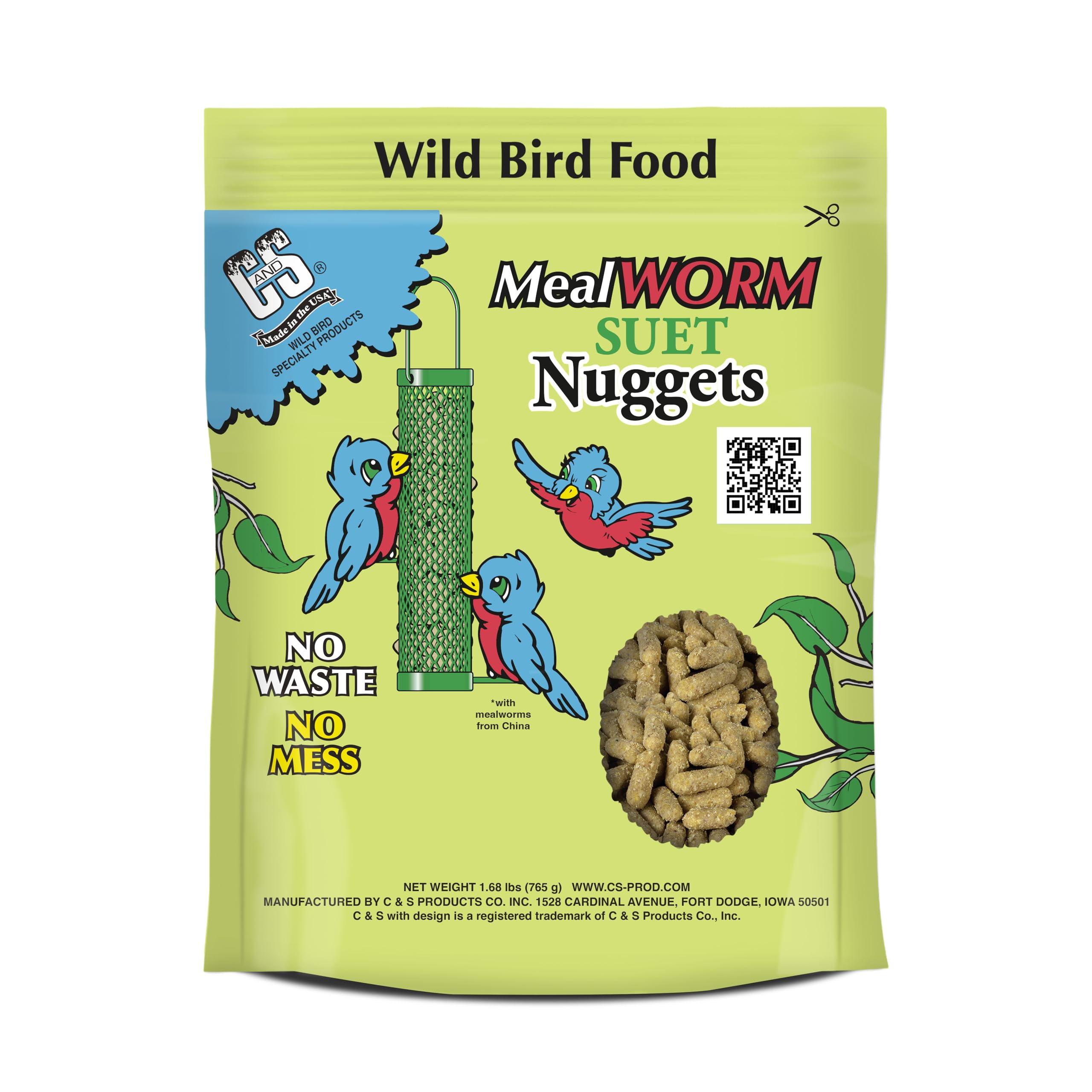 C&S Mealworm Suet Nuggets packaging for easy backyard feeding