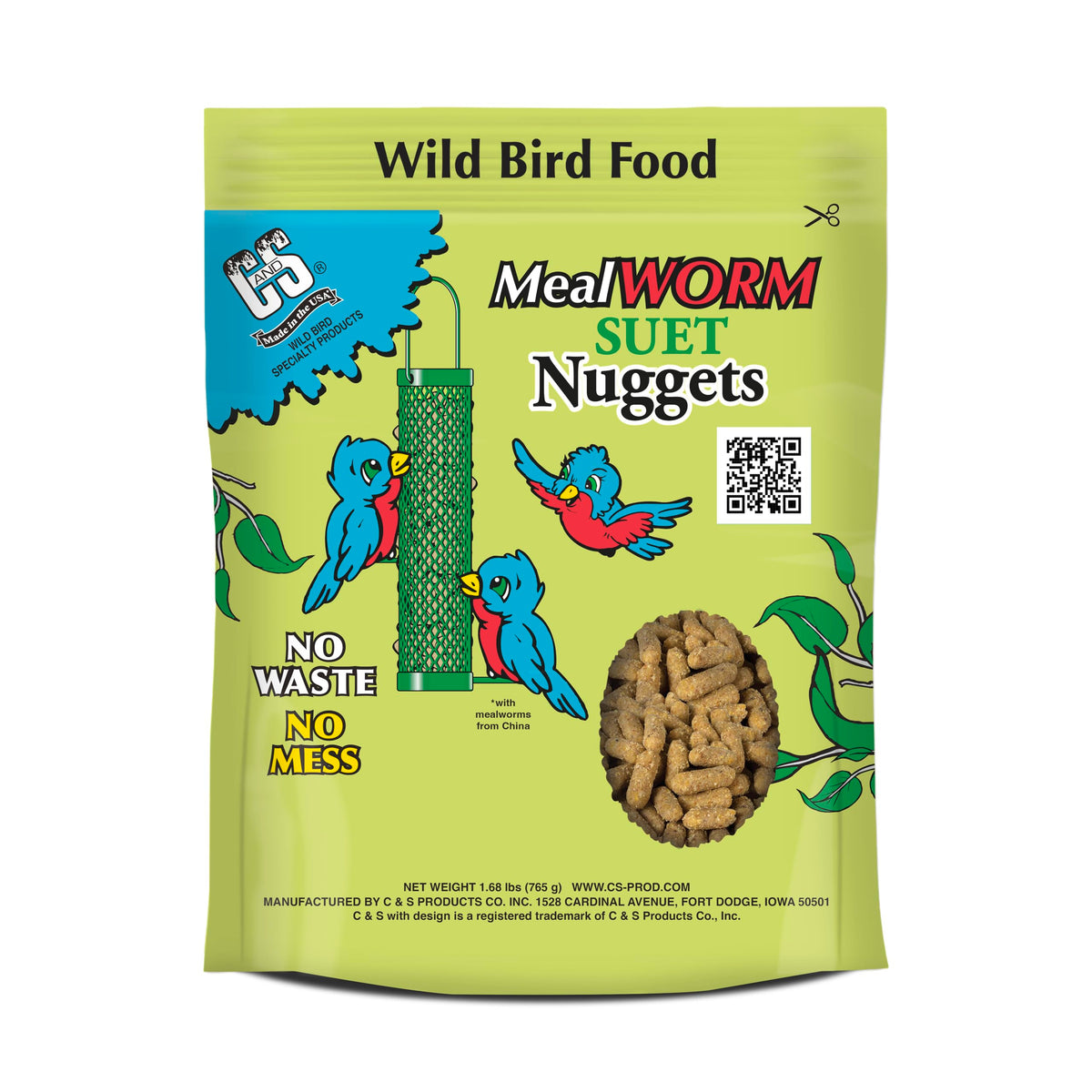 C&S Mealworm Suet Nuggets packaging for easy backyard feeding
