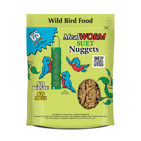C&S Mealworm Suet Nuggets packaging for easy backyard feeding