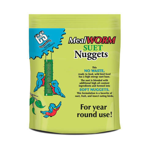 C&S Mealworm Suet Nuggets offer a soft, no-melt option