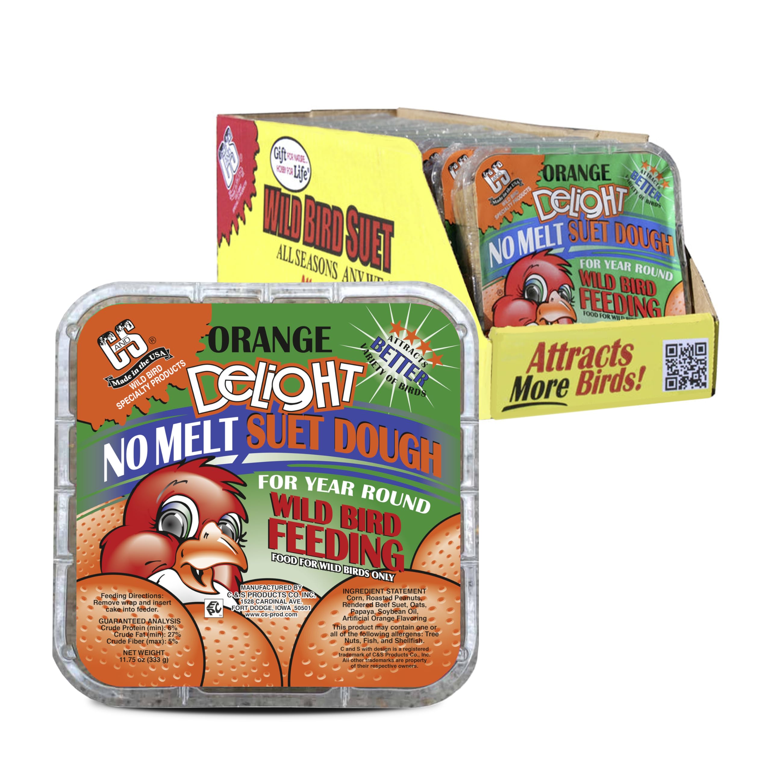 C&S Orange Delight No Melt packaging ready for year-round feeding.