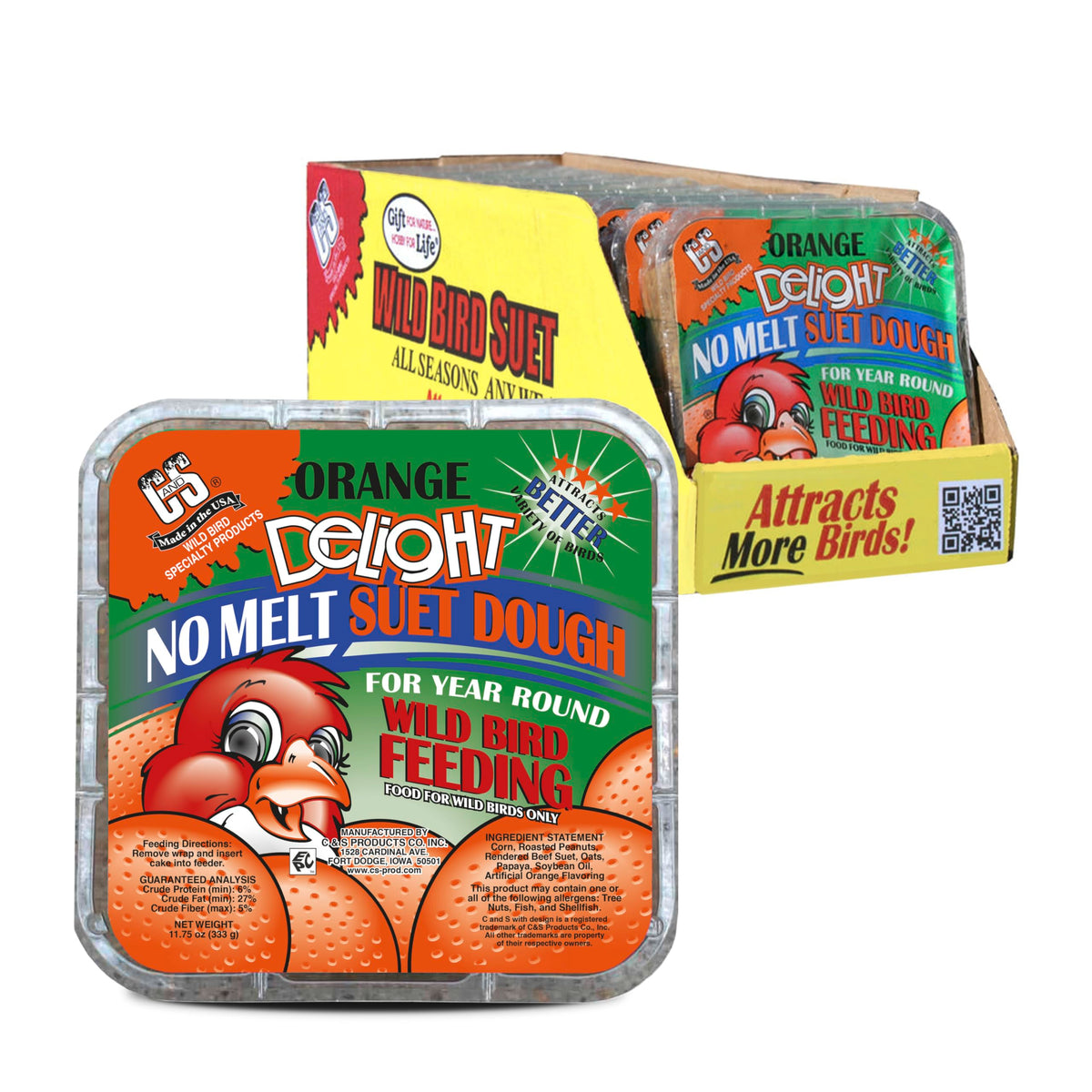 C&S Orange Delight No Melt packaging ready for year-round feeding.