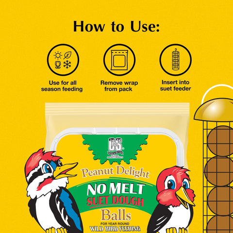 C&S Peanut Delight No Melt Dough Balls mess-free-feeding keeps feeders clean