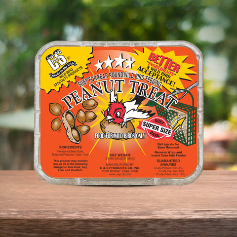 CS Peanut Suet Treat ideal for year-round backyard feeding.