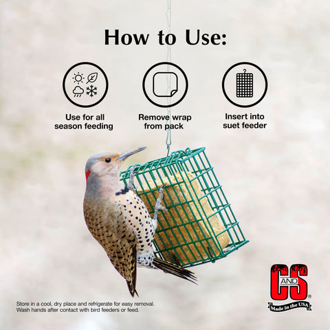 C&S Suet Variety Value Pack backyard-wild-birds-feeding highlights easy, mess-free feeding