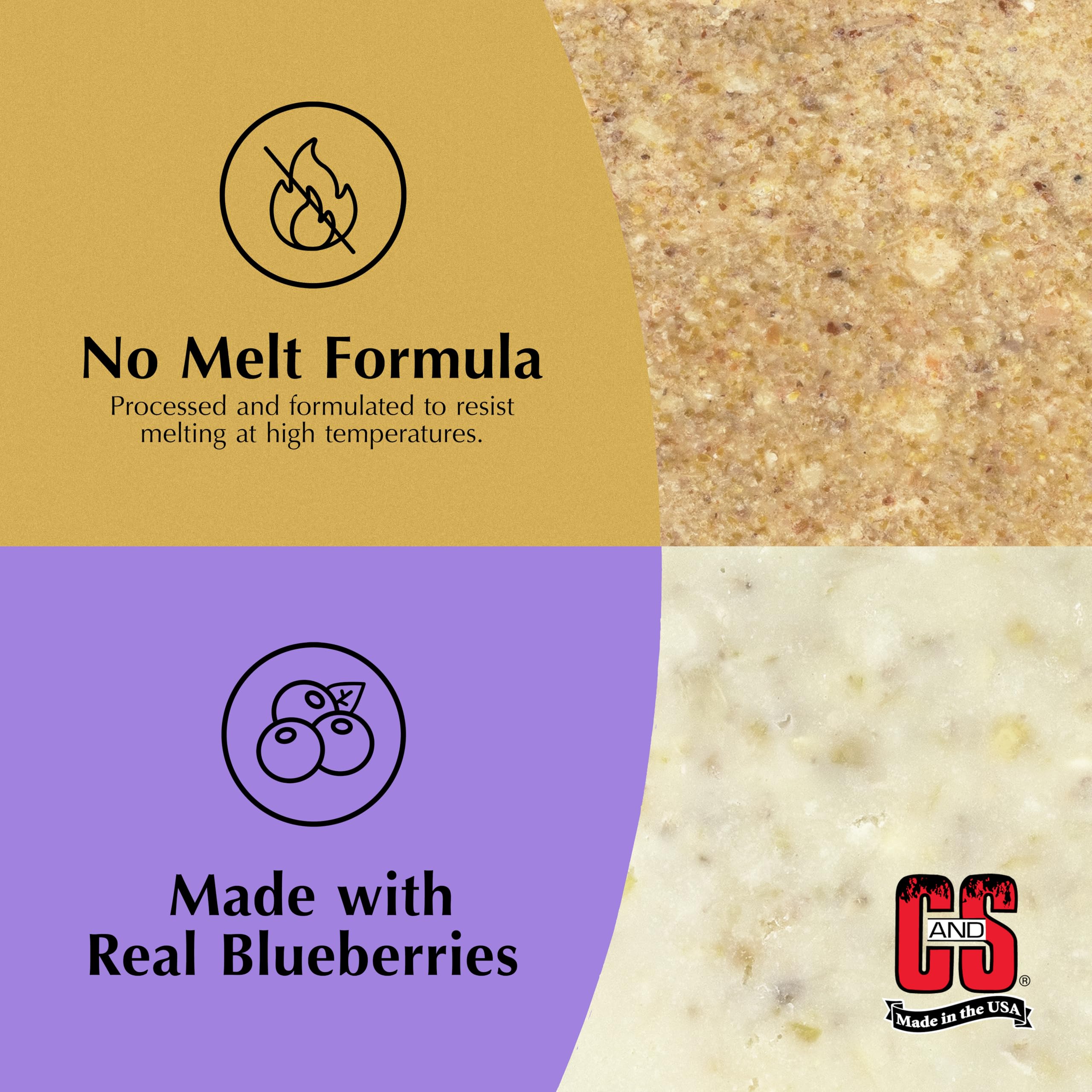 C&S Suet Variety Value Pack no-melt formula shown for warm-weather feeding