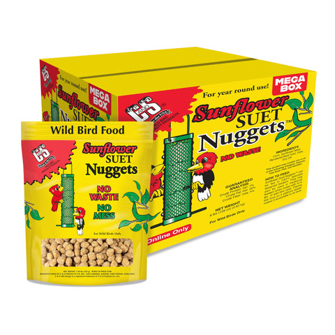 C&S Sunflower Suet Nuggets in a feeder for mess-free backyard feeding
